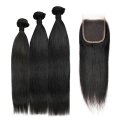 11A Virgin Remy Peruvian Human Hair 3 Bundles & 4''X4'' Lace Closure 8''-30''