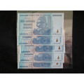 ZIMBABWE 100 Trillion Dollar Banknote AA Series. 5 Notes Available.