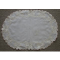 3 BEIGE OVAL EMBROIDERED  DOILIES