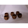 Set of 6 Vintage mini barrel cups