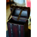 Faux leather double wine carier / leather look storage box