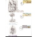 5 X RSA FDC`S TOURISM 1995 PLUS 1 X CONTROL BLOCK OF 5 MINT STAMPS SEE PICS