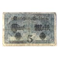 1917 Germany 5 Mark Bank Note