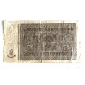 1923 Germany Zwei Rentenmark Bank Note