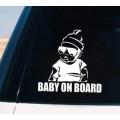 Baby On Board Sunglasses Decal - white