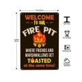 Metal sign - Welcome to our fire pit