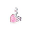 S925 Sterling Silver Pawprints in your heart charm