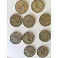 South African Sixpence Silver X10