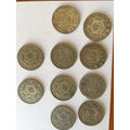 South African Sixpence Silver X10