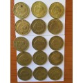 South African One cent Brass X 15