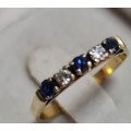 Eternity diamond & sapphire ring