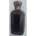 Victorian cut glass flip top perfume bottle