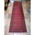 Handknotted Afghan Runner Size 2720mm x 770mm