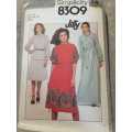 PATTERN SIMPLICITY 8309 (JIFFY) - PULLOVER BLOUSE and SKIRT (SIZE 12)