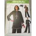 PATTERN SIMPLICITY 7747 (JIFFY) - PULLOVER TUNIC AND PANTS (SIZE 12, 10-20)