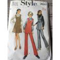 PATTERN STYLE 2888 (VINTAGE) - MISSES' AND WOMEN'S PINAFORE DRESS/TUNIC, BLOUSE AND TROUSERS (SIZE12