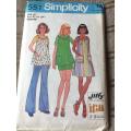 PATTERN SIMPLICITY 7551 (VINTAGE) - MATERNITY DRESS OR TOP PANTS AND SHORTS (SIZE 12)
