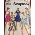 PATTERN SIMPLICITY 7863 (UNUSED) - DRESSES WITH NECKLINE VARIATIONS (SIZE 18-22) BIG SIZE