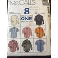 PATTERN MCCALL`S 8409 (COMPLETE, CUT ON L) - MEN`S SHIRTS (SIZE S-M-L)