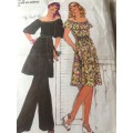 PATTERN SIMPLICITY 7483*1976 (VINTAGE)(COMPLETE) - DRESS OR TUNIC and PANTS (SIZE 10)