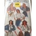 PATTERN SIMPLICITY 8496 (COMPLETE) - BEAUTIFUL BLOUSE VARIATIONS (SIZE 12-14-16)