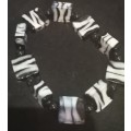 Zebra black and white stones bracelet