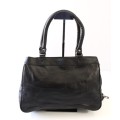 Ladies Genuine Patch Leather Hand Bag(BLACK)- Must have essential!