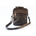 Unisex Genuine Leather shoulder bag- Enough room for all essentials! Black