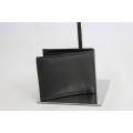 Stunning  MENS Genuine LEATHER WALLET in Black with brown trim-Excellent Quality!