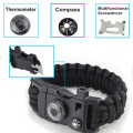 Survival bracelet with compass, flint and handy multitool