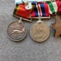 SET OF 7 MEDALS COMPLETE WITH RIBBONS AND BAR. J.N. GIRVIN. No. 233656. WW1 and WW2 ON SET