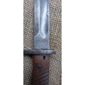 WW1 GERMAN IMPERIAL ARMY BUTCHERS BLADE BAYONET BY SIMPSON and CO. SUHL1915 WITH SCABBARD