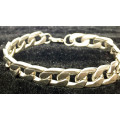 Men's stainless steel bracelet cuban link style (silver) width 1.1cm length 21cm