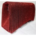 lady's clutch bag/evening bag with chain      size: 5*10*20cm Wine red