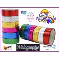 *BACK TO SCHOOL*30 M PACK OF 6 PRISM HOLOGRAM ADHESIVE TAPE***SIZZLING DEAL!!!BID PER 6 PACK!