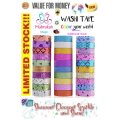 ***CLEARANCE PRICE SLASH***PACK OF 10 GLITTER PATTERN WASHI TAPES +- 30 M***!BUY PER 10 PACK!