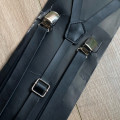 Black Leather Faux Suspenders Kids