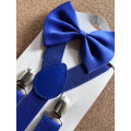 Royal Blue Bow and Suspenders Combo Kids