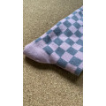 Pink and Grey Checkered Socks