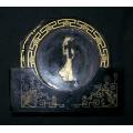 VINTAGE LACQUER COASTERS with Mother of Pearl INLAY