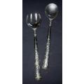 SILVER PLATED PEWTER SALAD SERVERS