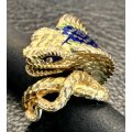 1960's Vintage Solid 18ct Gold & Enamel Cobra Ring *Truly Stunning Detail* Free Shipping*
