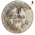 1840 | 6 Kreuzer | Ludwig I | German states | 181 Year Old Silver (.333) Coin | 20 mm