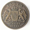1865 | 1 Kreuzer | Friedrich I | German states | 21.7 mm | 156 Year Old Coin