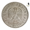 1936 | 5 Reichsmark | Paul von Hindenburg | Germany | 29 mm Silver (.900) Coin