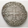 1593 | ¼ Ecu | Charles X | France | 29.2 mm Silver (.917) Coin | Extremely Low Mintage