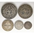 1896 Set | 2 1/2, 2,1 Shillings and 3 & 6 Pence | Zuid-Afrikaanse Republic