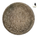 1897 | 25 Cents | Netherlands  | 19 mm Silver (.640) Coin | Wilhelmina