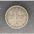 1896 | 6 Pence | Zuid Afrikaansche Republiek | Silver (.925) 19.35 mm Coin