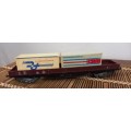 Lima Long Low Side Freight Wagon with Two  Containers- 22 Cm Long ! HO